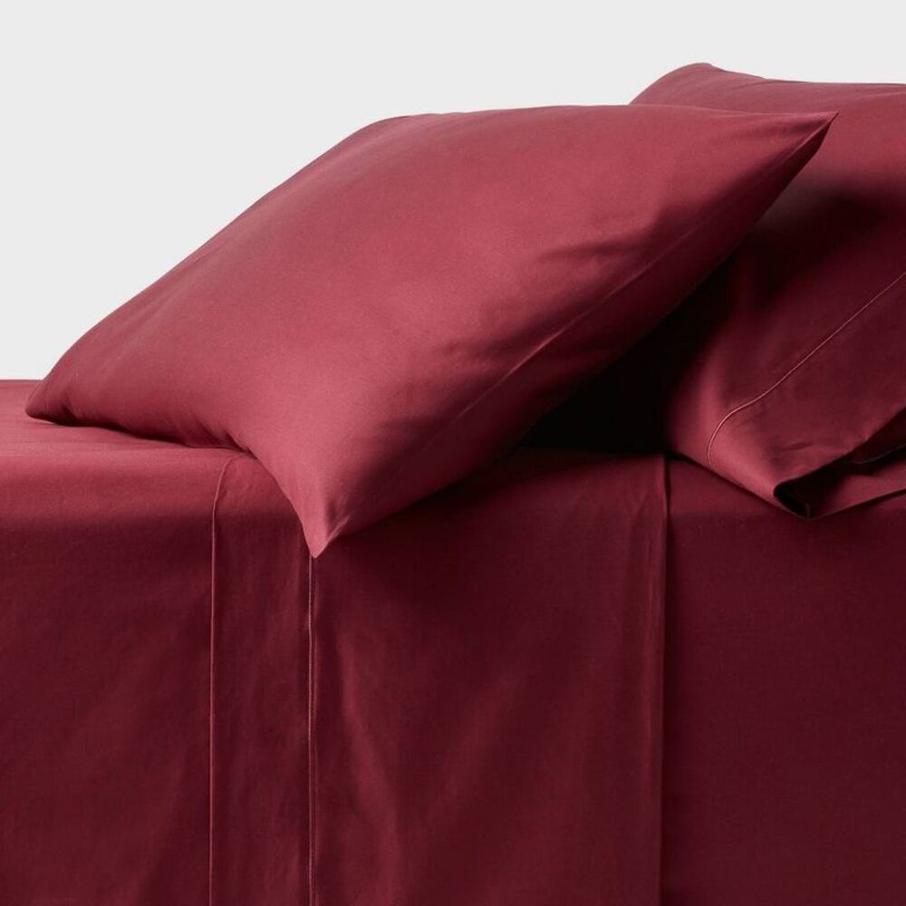 Full 800 Thread Count 4pc Hotel Collection Sheet Set Single Baratta Wine Red -